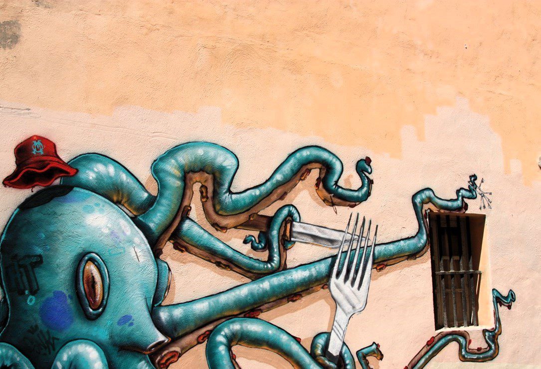 Grafiti de un pulpo en Le Panier